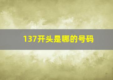 137开头是哪的号码