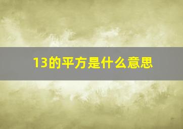 13的平方是什么意思