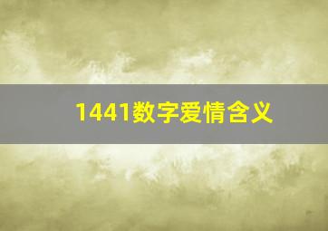 1441数字爱情含义