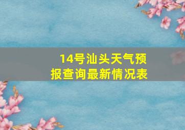 14号汕头天气预报查询最新情况表