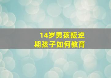 14岁男孩叛逆期孩子如何教育