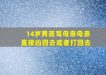 14岁男孩骂母亲母亲直接凶回去或者打回去