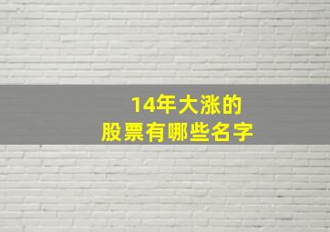 14年大涨的股票有哪些名字