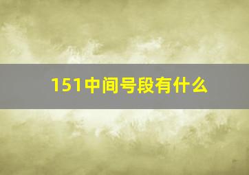 151中间号段有什么