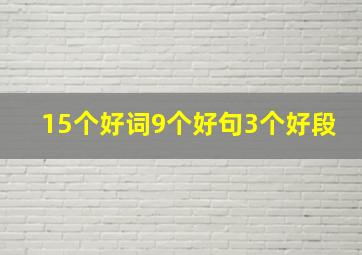 15个好词9个好句3个好段