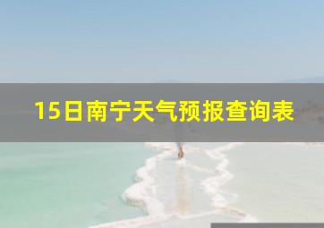 15日南宁天气预报查询表