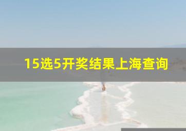 15选5开奖结果上海查询