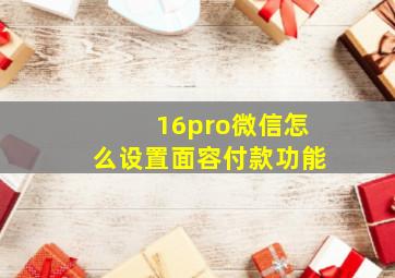 16pro微信怎么设置面容付款功能