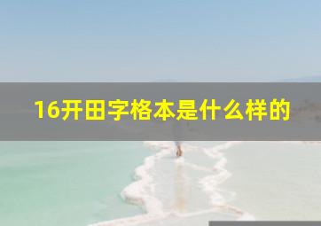 16开田字格本是什么样的