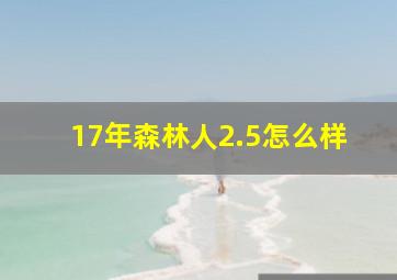 17年森林人2.5怎么样