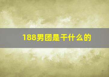 188男团是干什么的