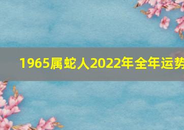 1965属蛇人2022年全年运势