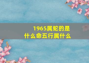 1965属蛇的是什么命五行属什么