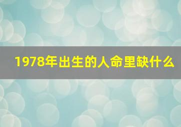 1978年出生的人命里缺什么