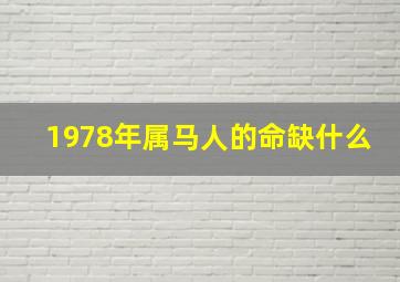 1978年属马人的命缺什么