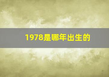 1978是哪年出生的