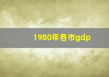 1980年各市gdp