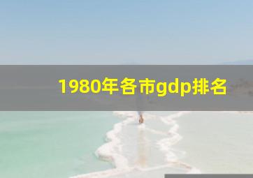 1980年各市gdp排名