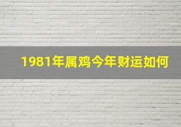 1981年属鸡今年财运如何