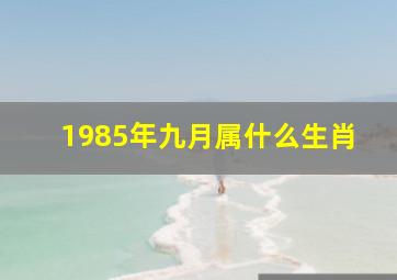 1985年九月属什么生肖