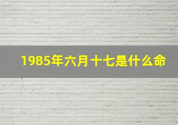 1985年六月十七是什么命