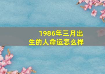 1986年三月出生的人命运怎么样