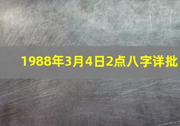 1988年3月4日2点八字详批