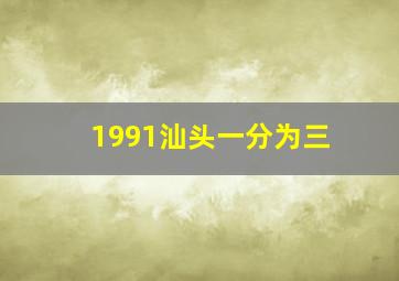 1991汕头一分为三