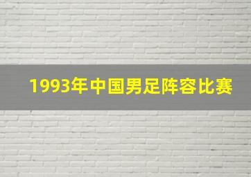 1993年中国男足阵容比赛