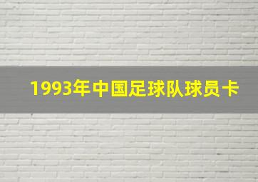 1993年中国足球队球员卡