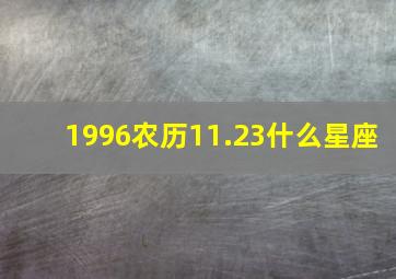 1996农历11.23什么星座