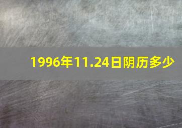 1996年11.24日阴历多少