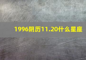 1996阴历11.20什么星座