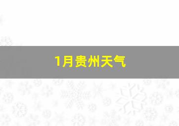 1月贵州天气