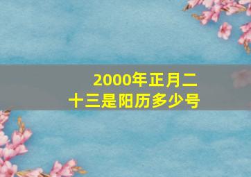 2000年正月二十三是阳历多少号