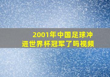 2001年中国足球冲进世界杯冠军了吗视频