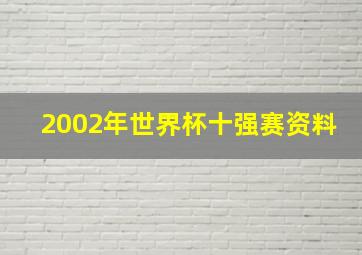 2002年世界杯十强赛资料