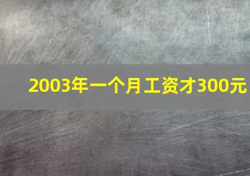 2003年一个月工资才300元