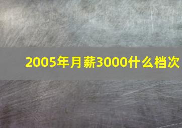 2005年月薪3000什么档次