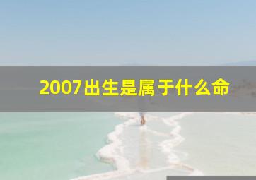 2007出生是属于什么命