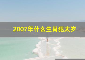 2007年什么生肖犯太岁