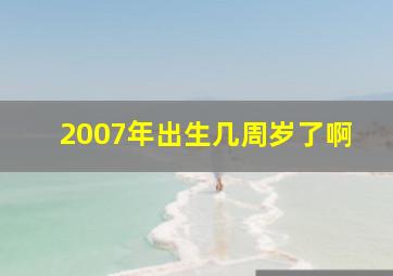 2007年出生几周岁了啊