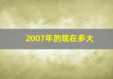 2007年的现在多大