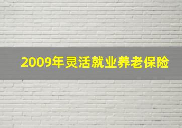 2009年灵活就业养老保险