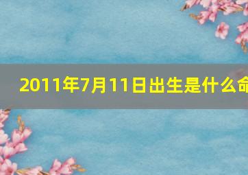 2011年7月11日出生是什么命