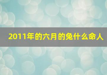 2011年的六月的兔什么命人