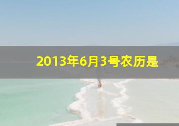 2013年6月3号农历是