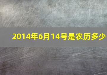 2014年6月14号是农历多少