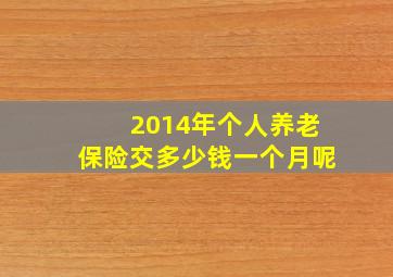 2014年个人养老保险交多少钱一个月呢