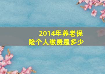 2014年养老保险个人缴费是多少